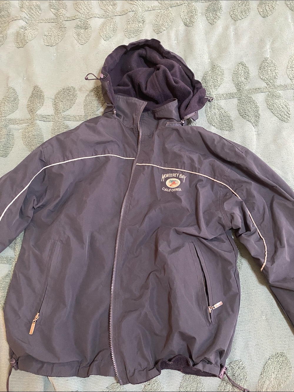 Monterey Bay otter Women's Hooded coat - navy blue